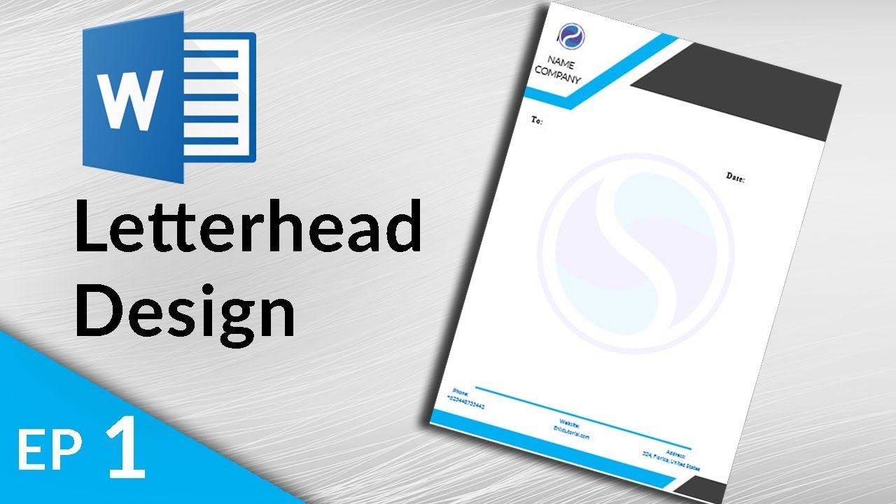 MS Word Tutorial - Letterhead Design in Ms Word 2019 - How to Make Letterhead