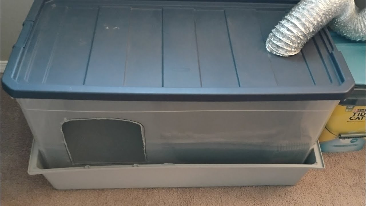 DIY Kitty Cat Litter Box Homemade Ventilation System 