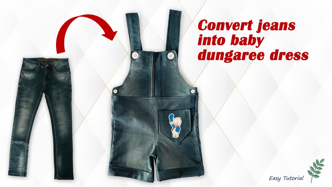 Convert Jeans Into Baby Dungaree Dress, Dungaree Dress From Jeans