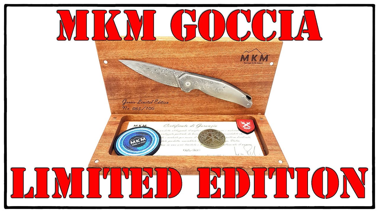 MKM Goccia Limited Edition Damasteel Titan Zertifikat Holzbox TFG EDC Coin Patch Jens Anso Design