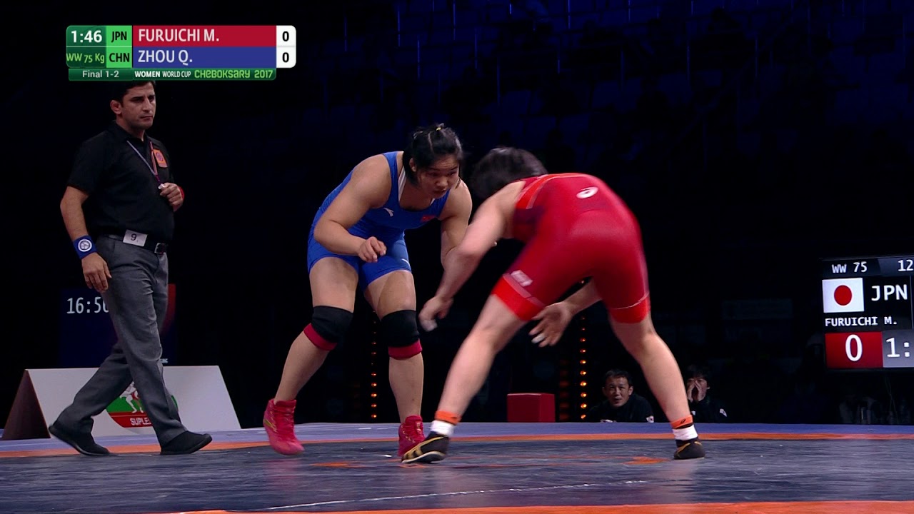 GOLD WW - 75 kg: Q. ZHOU (CHN) df. M. FURUICHI (JPN) by VIN, 2-1