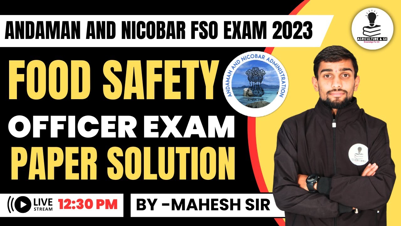 Andaman and Nicobar FSO EXAM 2023 | Food Safety Officer Exam | FSO Exam Question Paper Solution 2023