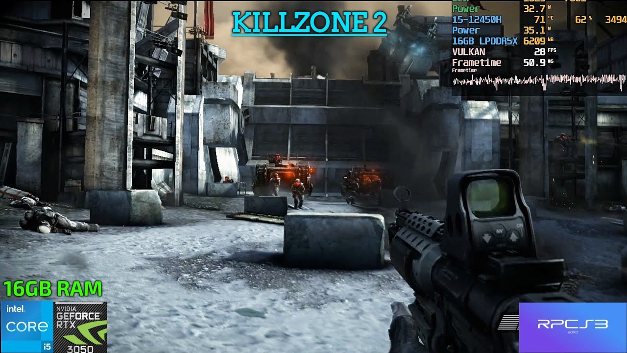 Killzone 2 (RPCS3) Gameplay - i5-12450H, RTX 3050 6GB, 16GB RAM!