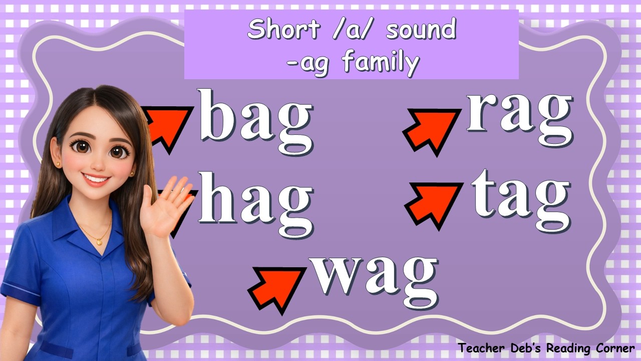 Phonics for Beginners: Short A Sound /-ag/ Word Family