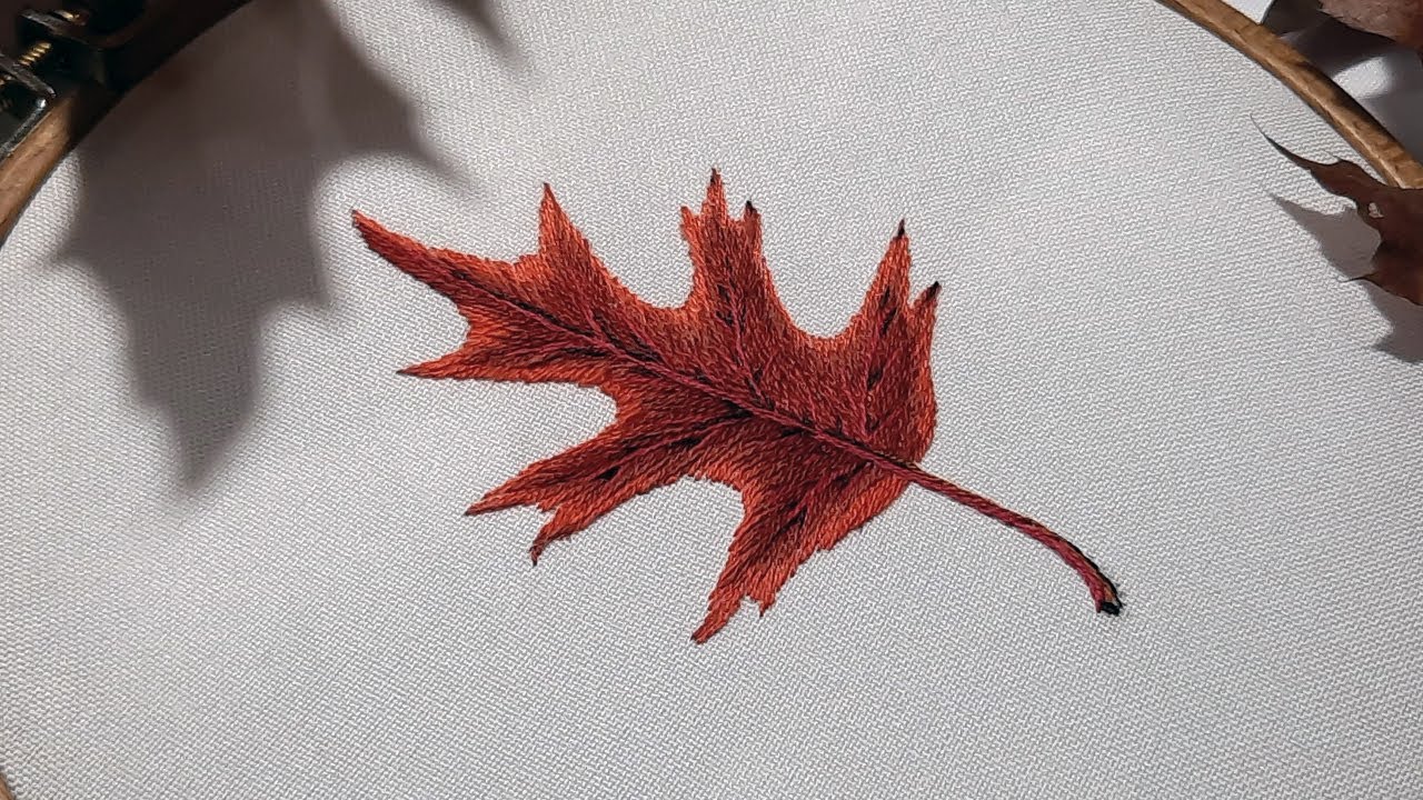 How to Embroider a Red oak Leaf: A Simple Step-by-Step Tutorial