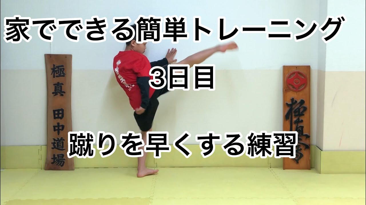 「家でできる簡単トレーニング」♯3⚫︎前蹴り・上段廻し蹴りを早く蹴る練習