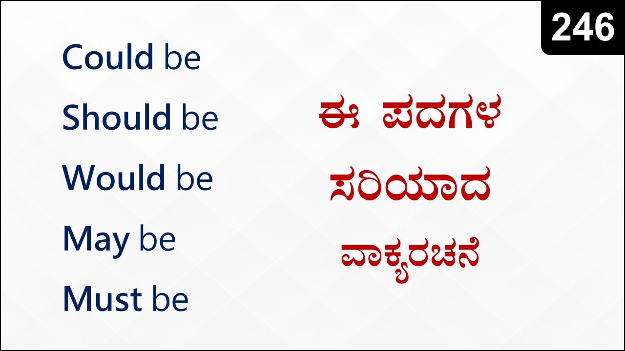 Should be, Could be, Would be, May be, Might be, Must be | Spoken English - 246