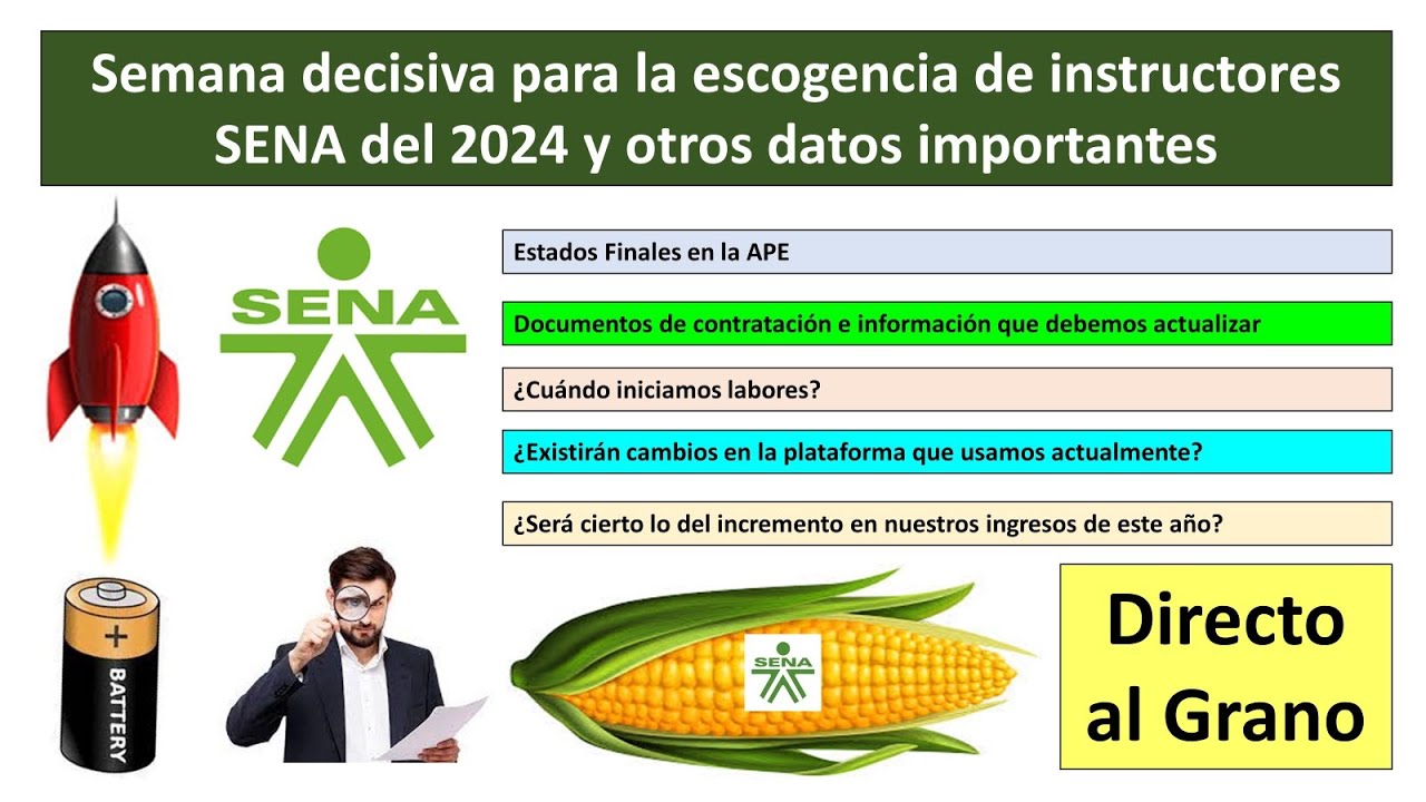Semana decisiva para la escogencia de instructores SENA del 2024 y otros datos importantes