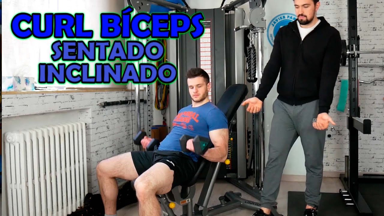 ➡️ Ejercicio CURL DE BICEPS con MANCUERNAS en BANCO INCLINADO || Técnica, Errores y Consejos