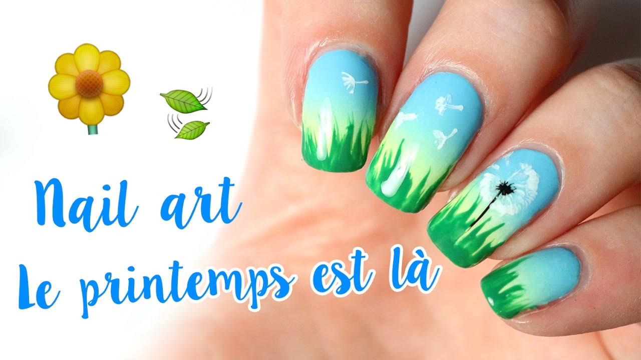 🌼  Nail art pissenlit : enfin le printemps!