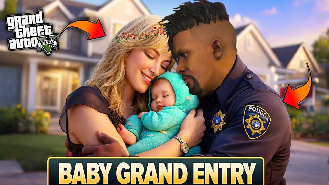 GTA 5: First Time Grand Entry Of Franklin's Son In  House 🍼💕Shinchan Hug New Born Baby🐥Ps Gamester 