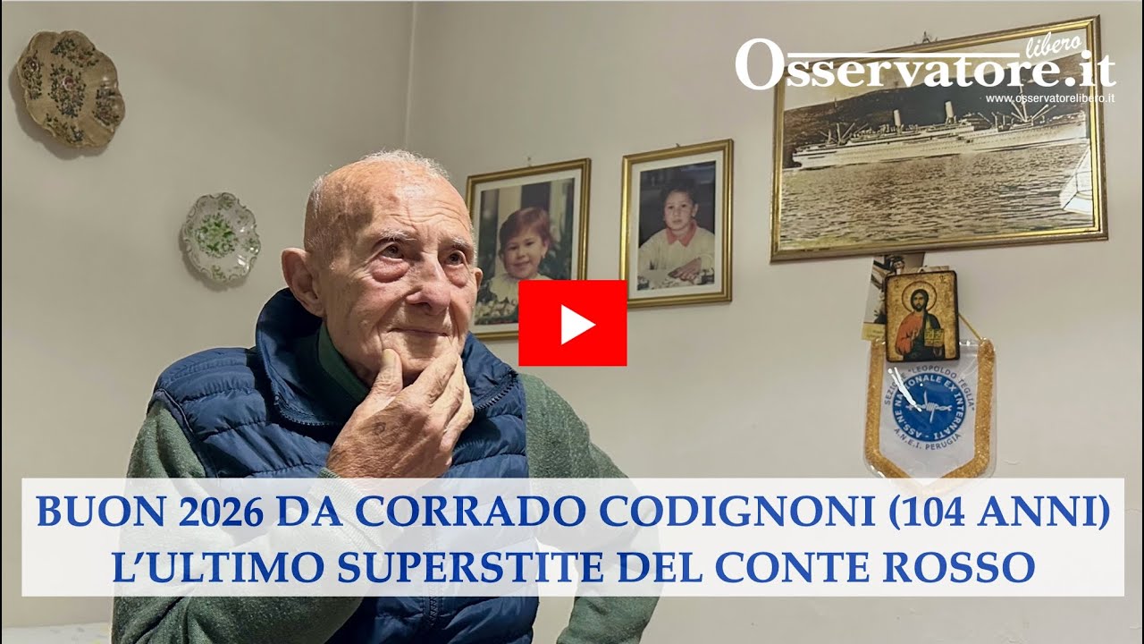 Buon 2026 da Corrado Codignoni (104 anni) l'ultimo superstite della nave Conte Rosso