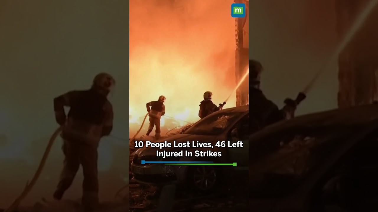 Russian Missile, Drone Attack On Kyiv Kills 10, Sparks Fires Across Ukrainian Capital