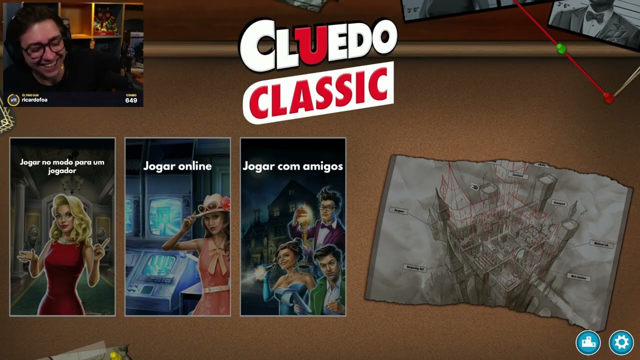 ALANZOKA JOGANDO CLUEDO CLASSIC COM OS AMIGOS (CAP, CALANGO, MOUNT E FALL) - não entendi nada