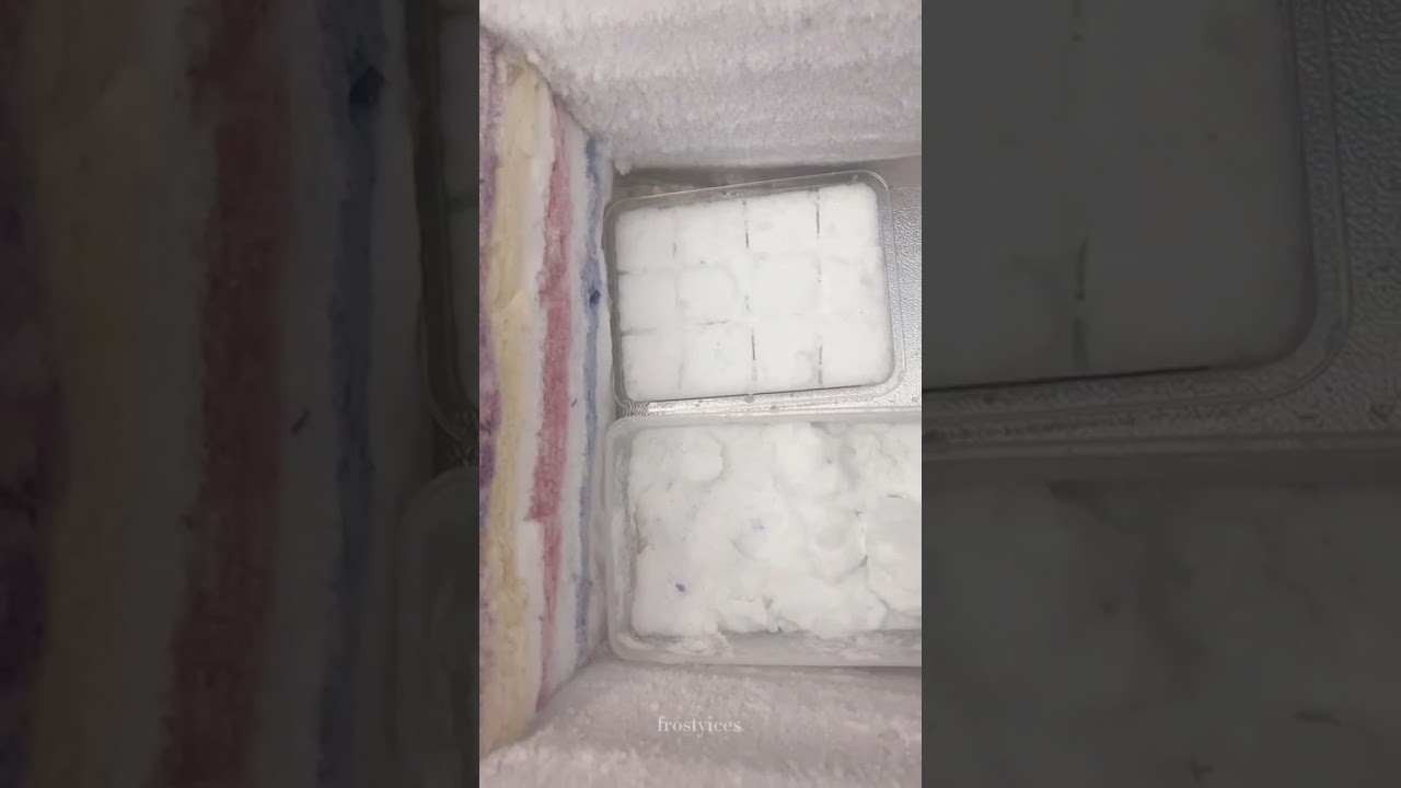 refrozen ice chunk #ice #iceeating #freezerfrost #frostbites #icebites #whiteice #iceasmr