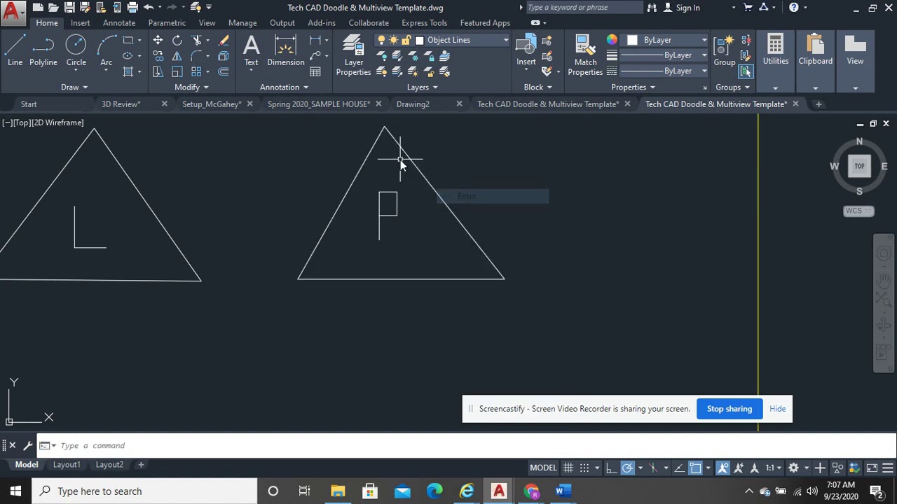 AutoCAD Basics Draw & Modify Tools Video 1