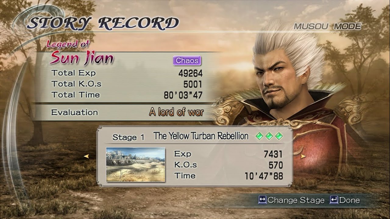 DYNASTY WARRIORS 6 Musou Mode Sun Jian
