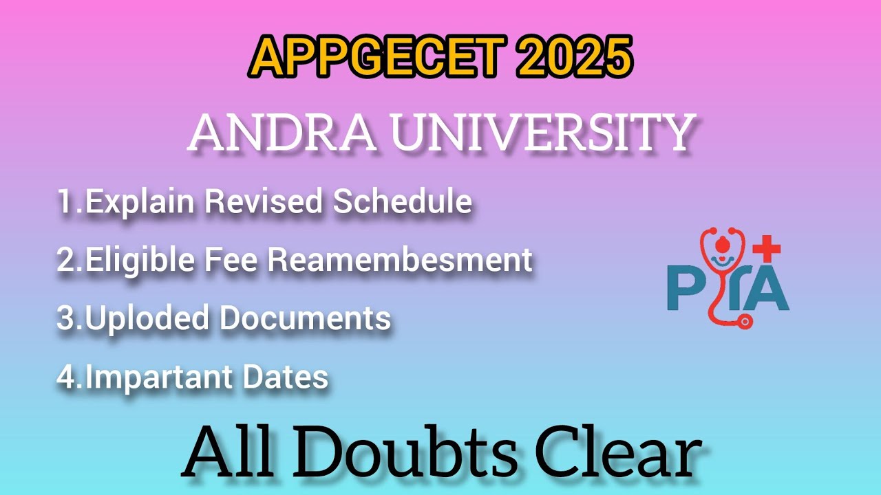 APPGECET 2025 Revised Schedule || Explain Gpat, Gate & pgecet fee Reamembesment