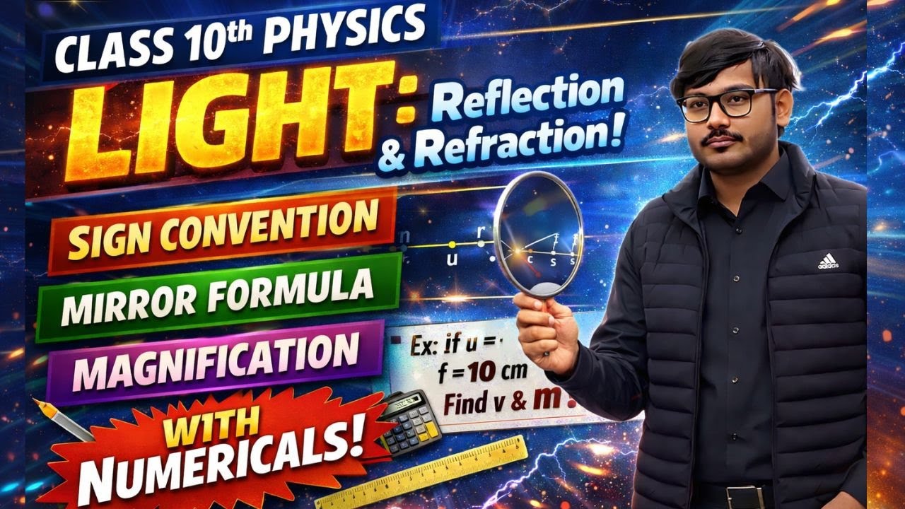 Class 10 Physics Light  🔥 | Sign Convention, Mirror Formula, Magnification | Numericals | L 3
