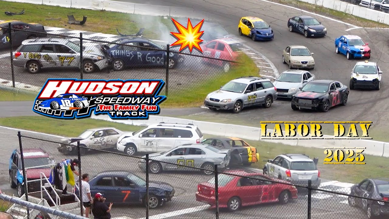 DEMOLITION FLAG POLE RACE & FIGURE 8 RACING AT HUDSON SPEEDWAY!!! LABOR DAY 2025