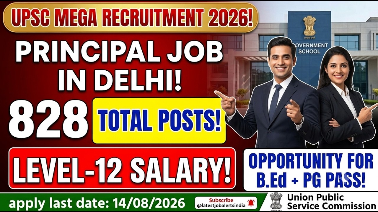 UPSC Delhi Principal Recruitment 2026 | 828 Vacancies Out! 💥 Syllabus, Salary & Eligibility