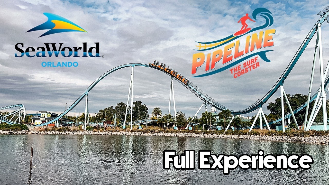 (4K) Pipeline The Surf Coaster-SeaWorld Orlando (Full Experience)