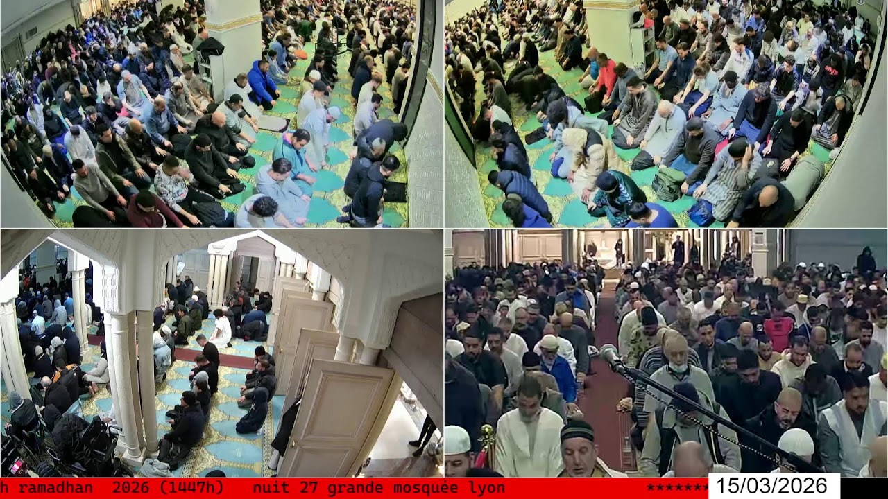 TARAWEEH RAMADHAN  2026 (1447h)   JNuit 27  la Grande Mosquée LYON