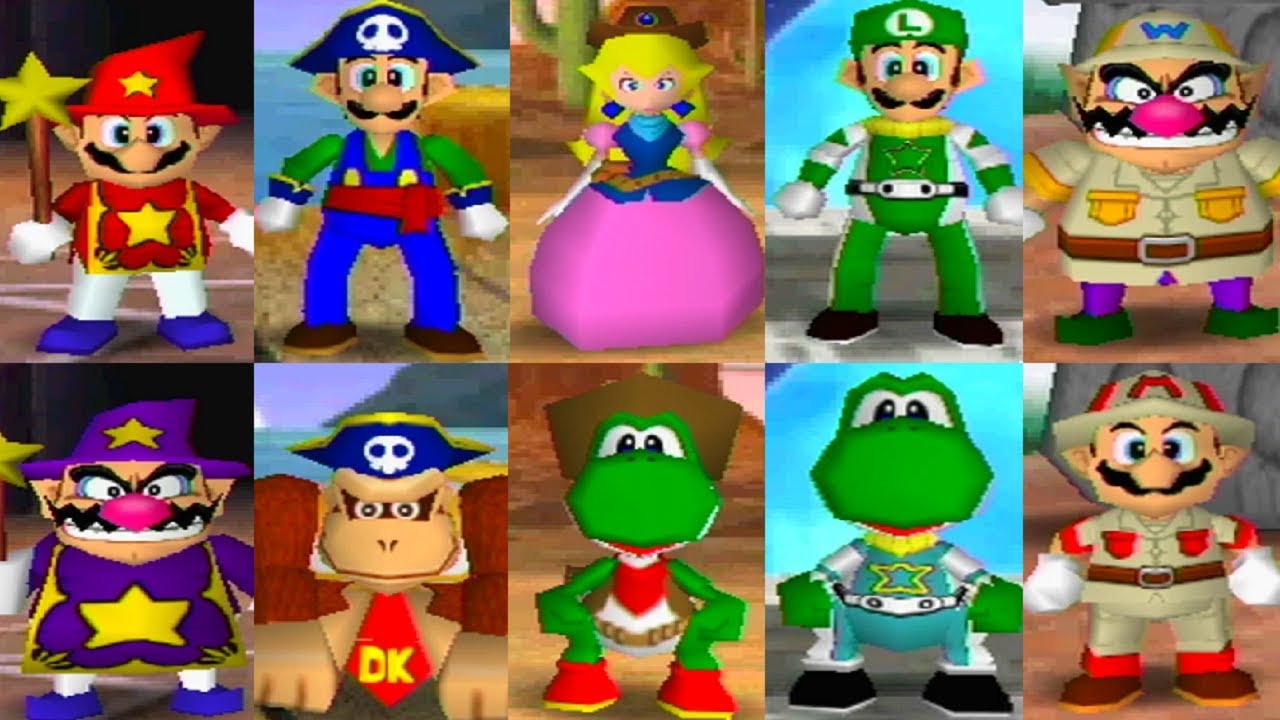 Mario Party 2 - All Character Costumes - Duel Minigames