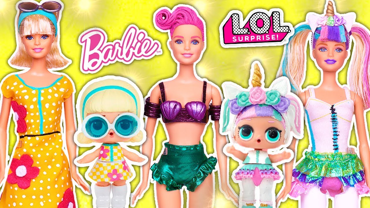 🦄 Unicorn 🕶  GOGO girl & 🧜‍♀️ Mermaid LOL Surprise DOLLS Custom to Barbie Fashionistas 💗