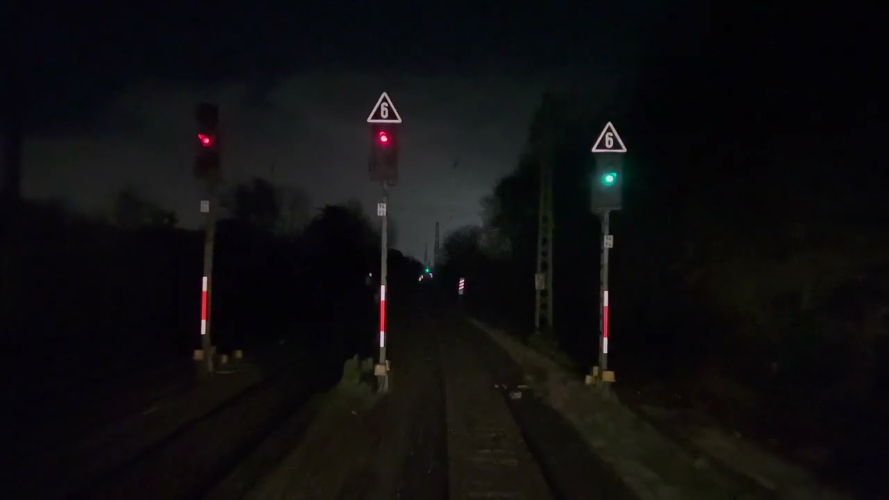 Führerstandsmitfahrt Streckenkunde von Sythen bis Recklinghausen Süd bei Nacht Br 187 in 4k.