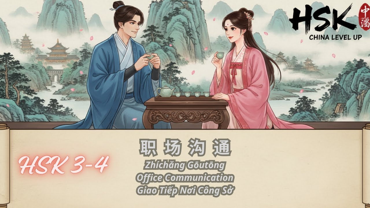 HSK 3–4 | Luyện Nghe Hội Thoại Tiếng Trung | Giao Tiếp Nơi Công Sở | 职场沟通 (Zhíchǎng Gōutōng)