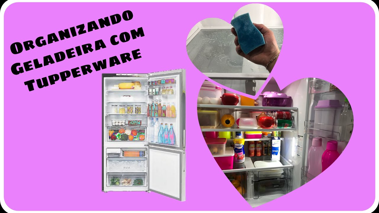 Organizando geladeira com tupperware | peças rosas | - Rockfildy
