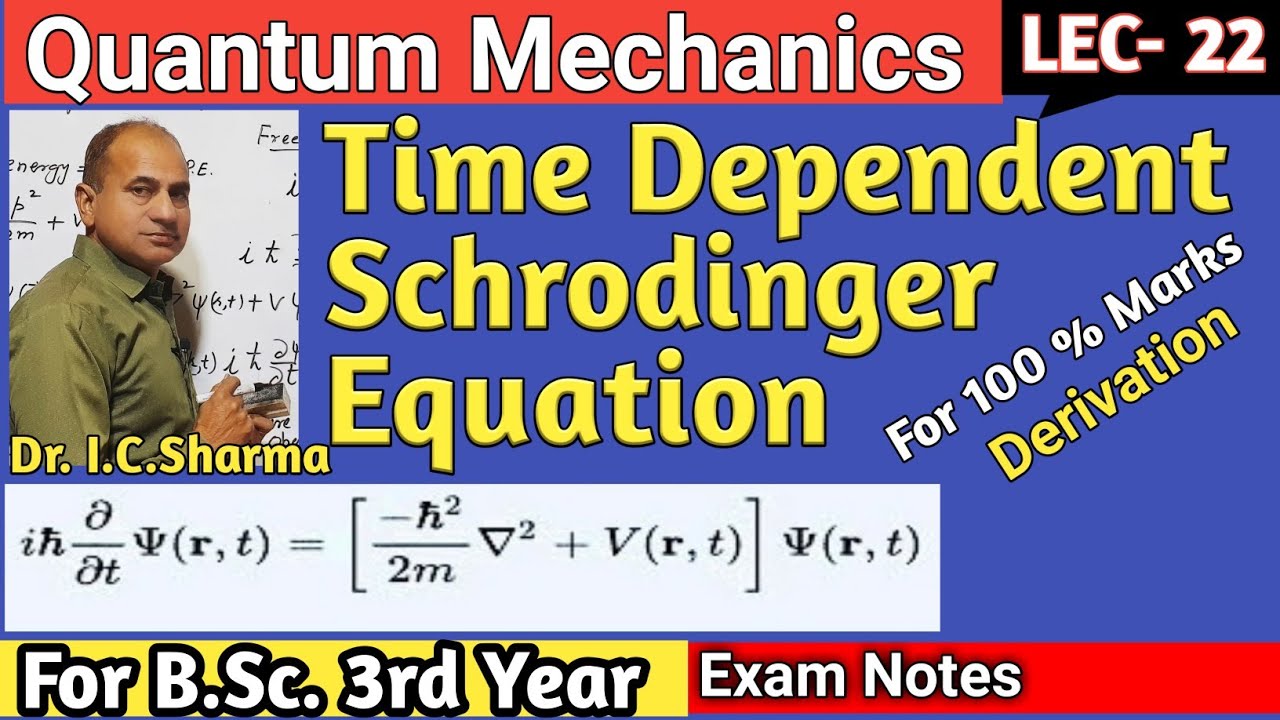 Time Dependent Schrodinger Equation || Schrodinger Equation for B.Sc. 3rd Year || L-22