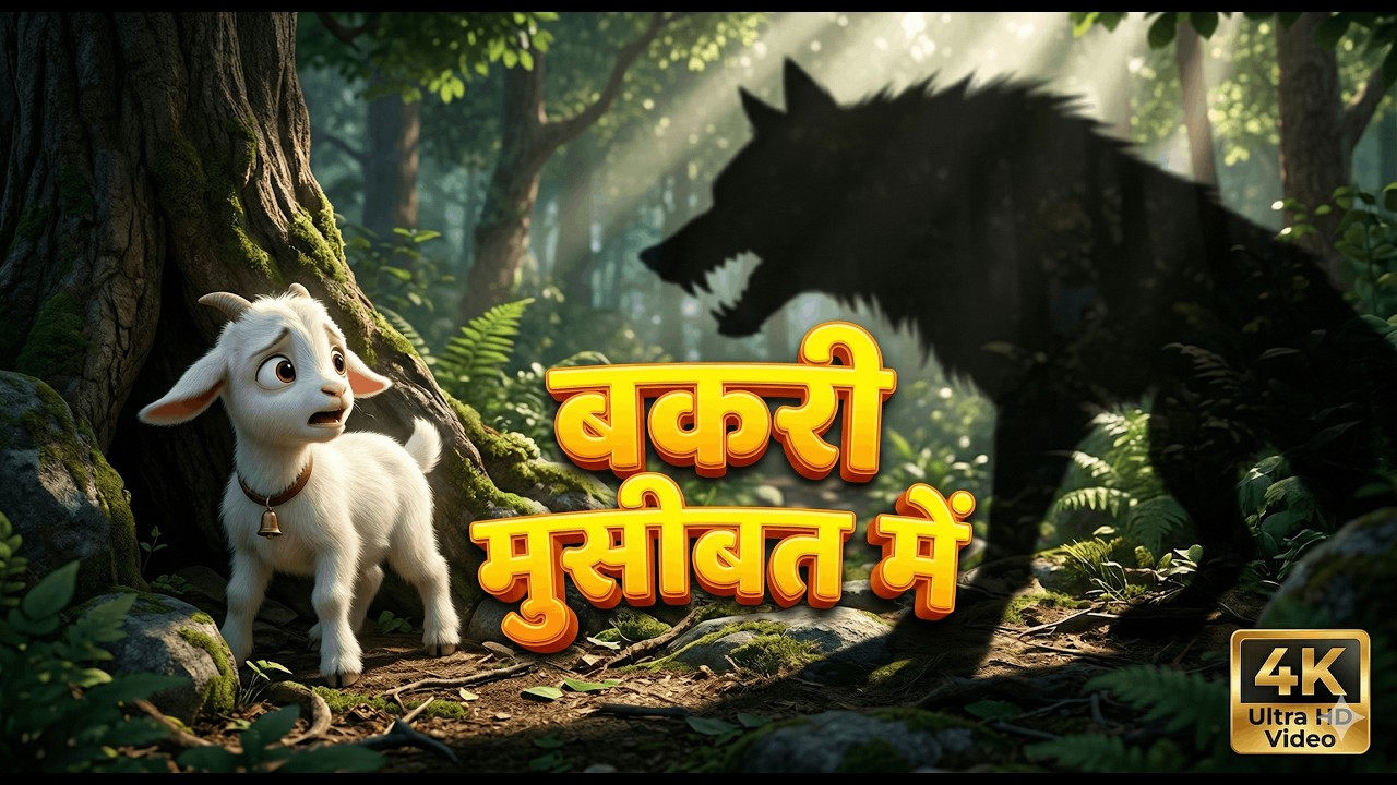 बकरी मुसीबत में 😢 | भेड़िया और बकरी की कहानी | Hindi Moral Story for Kids