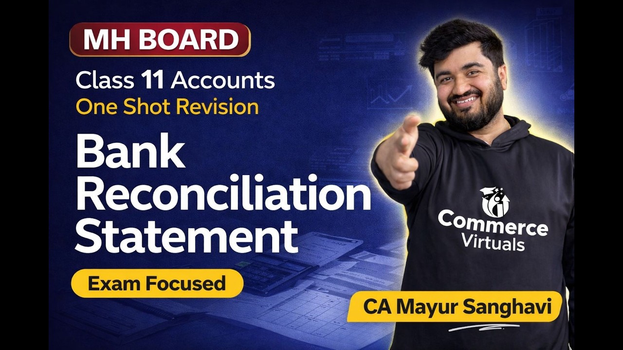 MH Board Class 11 Accounts | Revision | Bank Reconciliation Statement (BRS) | CA Mayur Sanghavi
