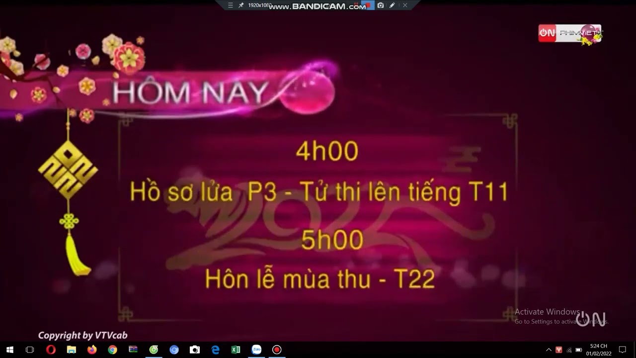 ON Phim Việt (VTVCab 2) ident Tết 2022 - Hình hiệu GTCT trong ngày (01/02/2022, mùng 1 Tết)