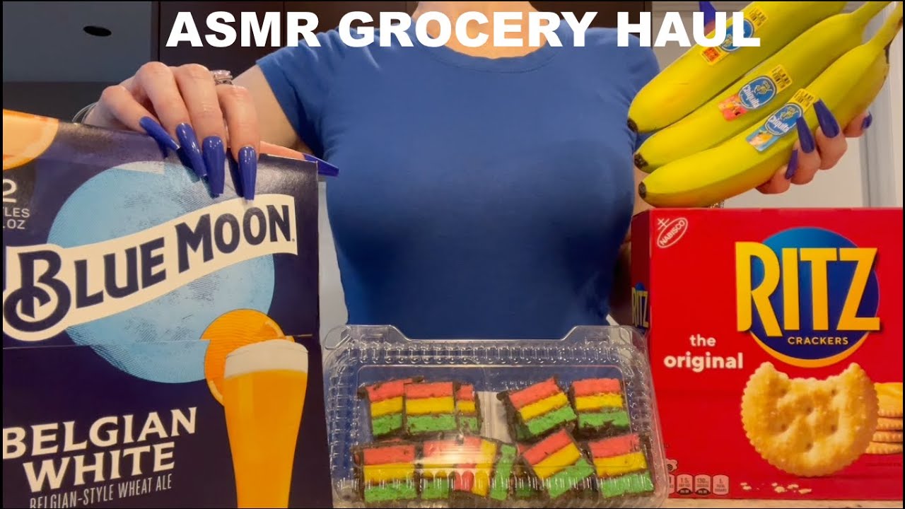 ASMR Gum Chewing Huge Grocery Haul | Whispered