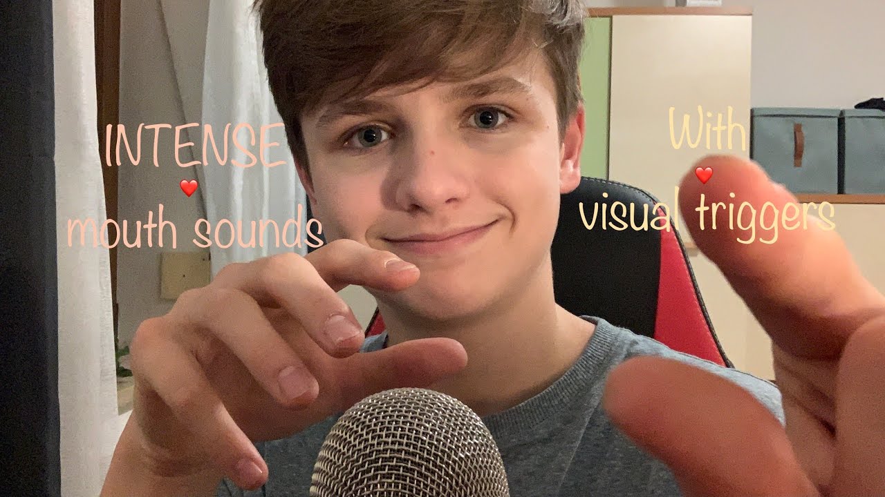 ASMR Intense mouth sounds with visual triggers ❤️ (plucking, stippling...)