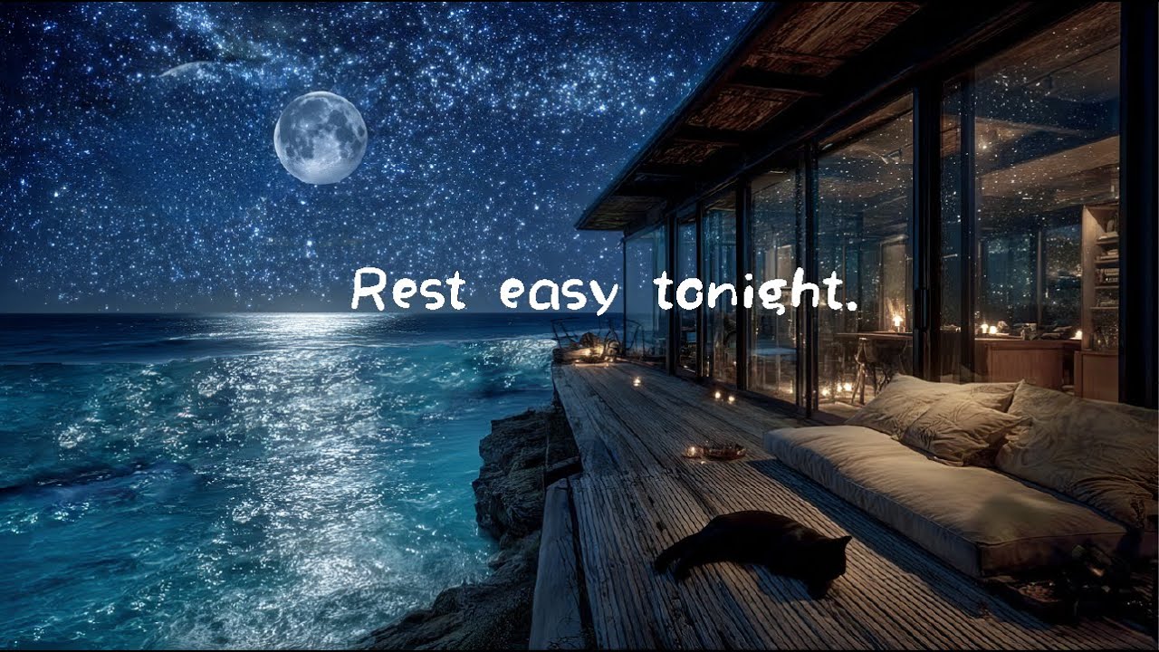 Rest easy tonight.🌙 Luna Lofi Sleep Music with Ocean Waves