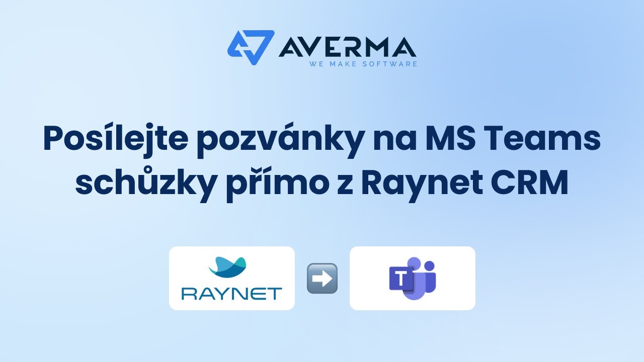 Vytvoření schůzky v Microsoft Teams přímo z RAYNET
