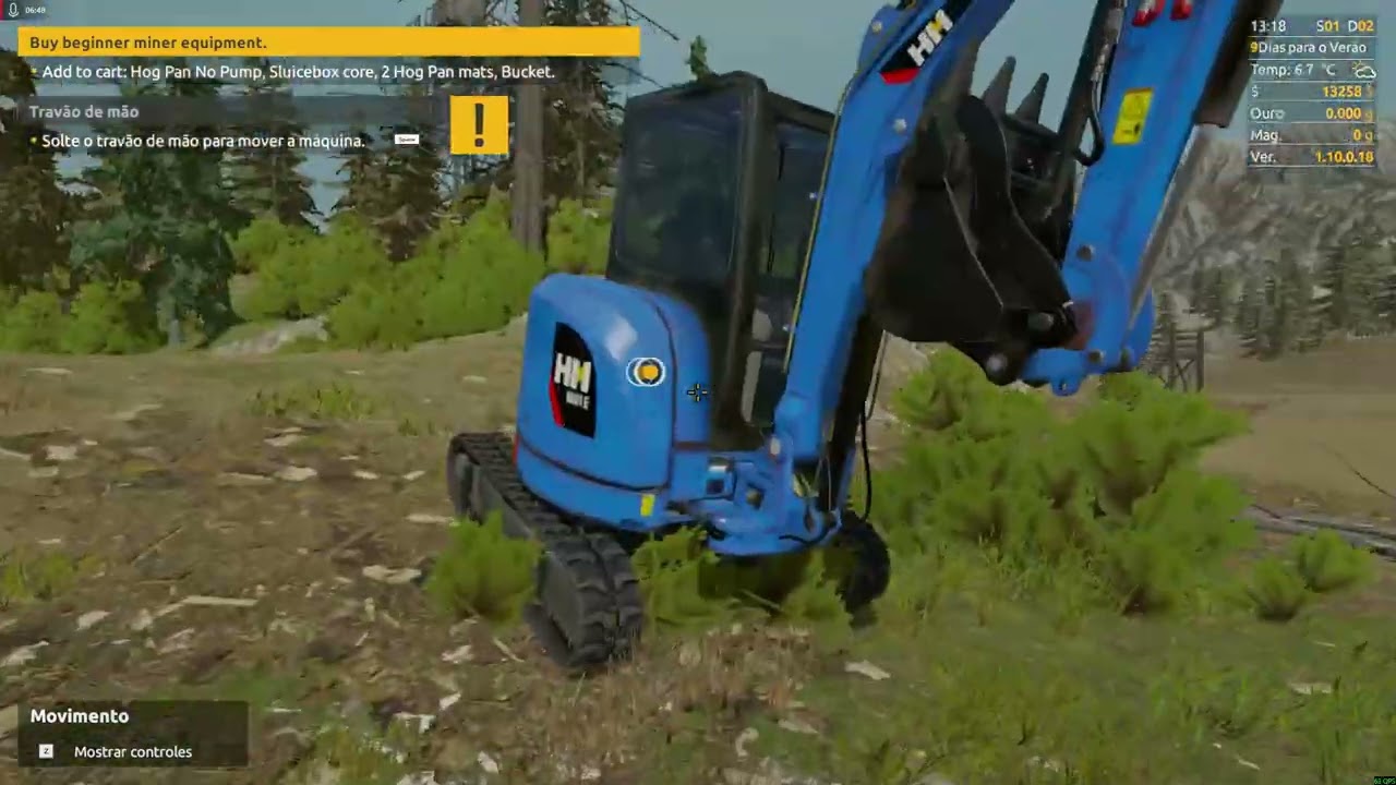 Gold Mining Ep  9 Alugamos a Mini Escavadeira