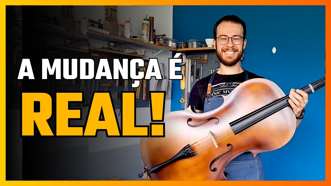 Transformei um violoncelo de fábrica com um ajuste completo (ANTES e DEPOIS)