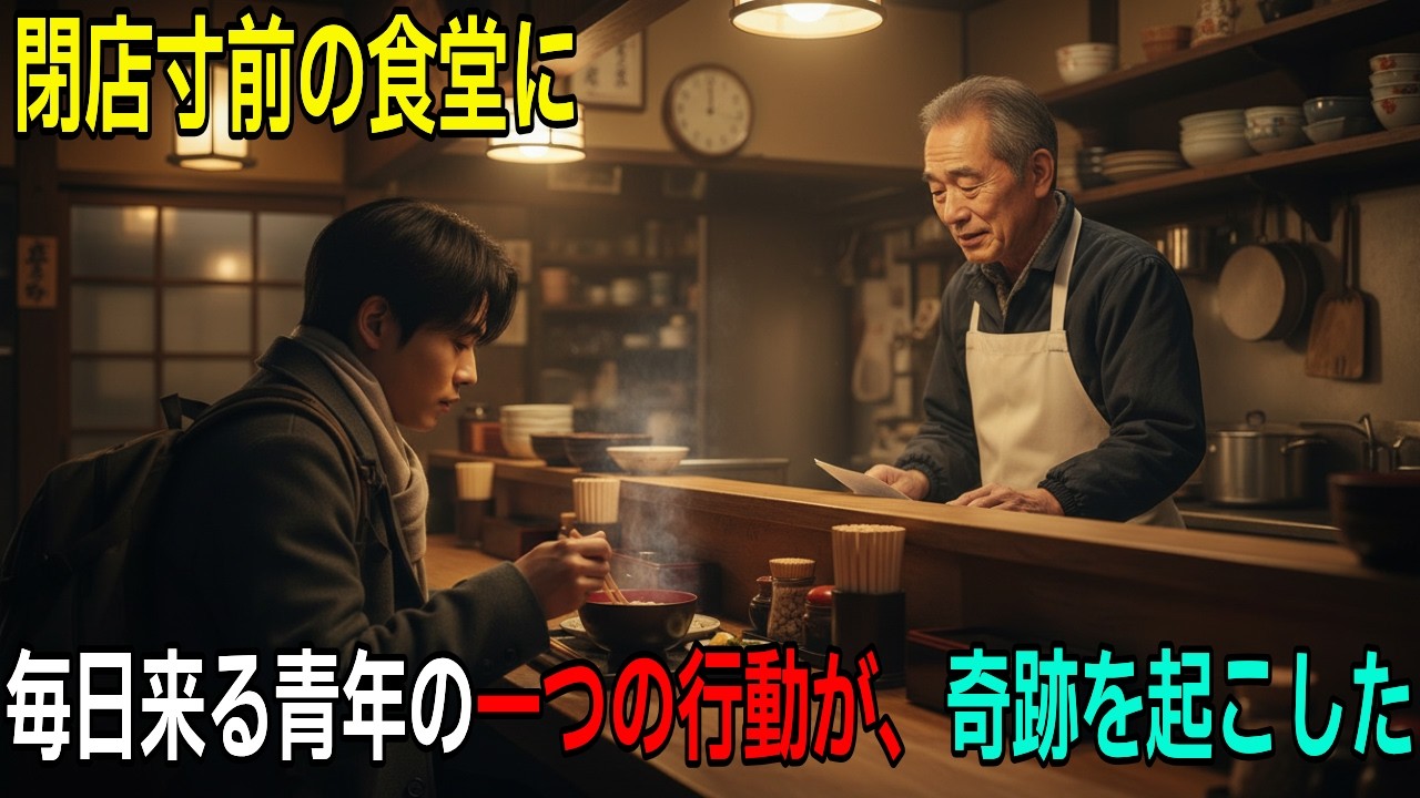 廃業寸前の40年食堂…毎日来る青年の一つの行動が、奇跡を起こした 【感動する話】