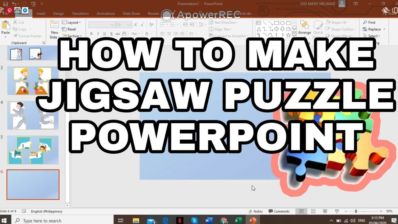 HOW TO MAKE JIGSAW PUZZLE POWERPOINT | easy steps