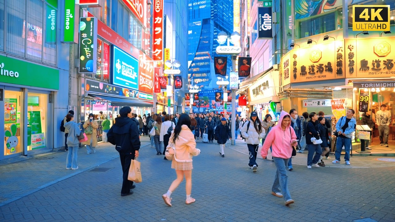 Evening Walk in Shibuya, Tokyo | Vibrant City Streets at Dusk 4K HDR