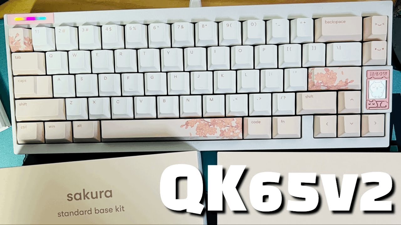 QK65V2 + 오스메 사쿠라 키캡 + HMX 윈드라이트