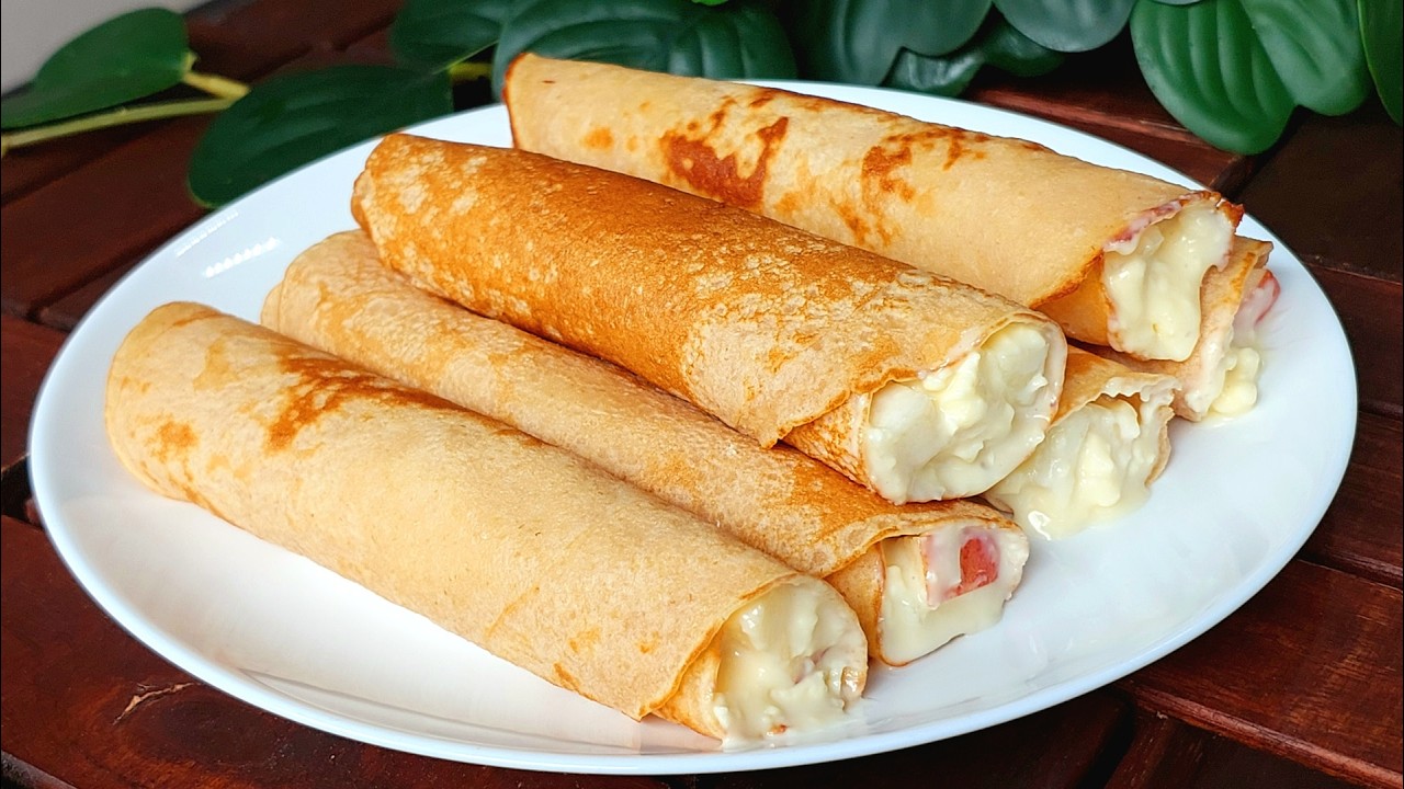 Healthy Oatmeal Crepe Rolls That Taste Like Dessert! Stuffed with Cream Cheese & Apples | ChamAura