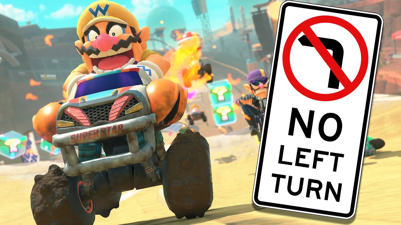 Can I win Mario Kart WITHOUT TURNING LEFT?!