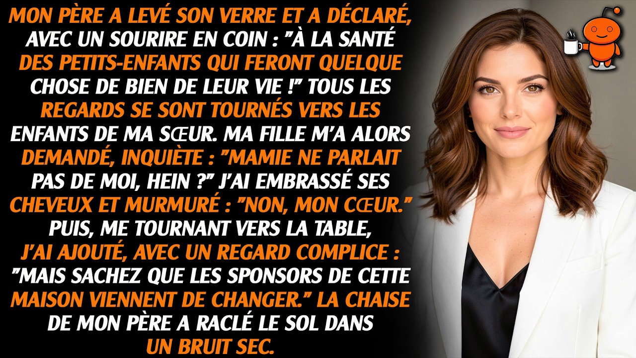 Papa a levé son verre et a dit : 