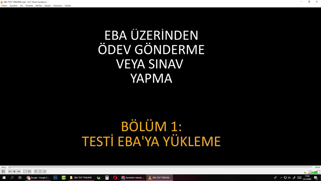 EBA ÜZERİNDEN SINAV YAPMA, ÖDEV VERME